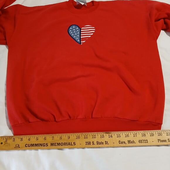 VTG MCC ENERGY sportswear XL MADE IN THE USA red heart flag Americana sweatshirt - Picture 6 of 9